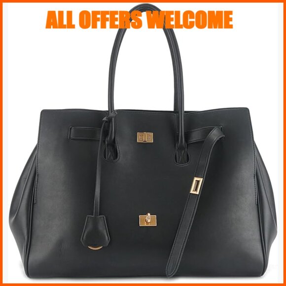 Genuine Leather Top Handle Bag Slouchy Design Work Commuter Fashion